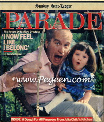 Silk Plaid Flower Girl Dress in Parade Magazine Cover - Richard Dreyfus with Daughter