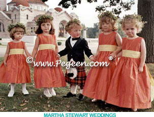 Mango Silk Flower Girl Dresses Martha Stewart Weddings Style 398