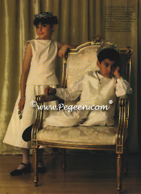 Boy's ring bearer suit with silk vest, shirt & pants (#235) in Bride's Magazine