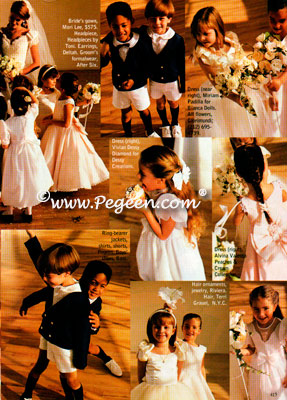 Eton Suits and Flower Girl dresses all by Pegeen shown in Modern Bride Magazine