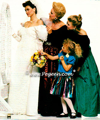 Tiffany and lame flower girl dress in Bridal Guide