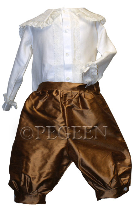 Style 580 Boys Ring Bearer Suit in Ginger and New Ivory