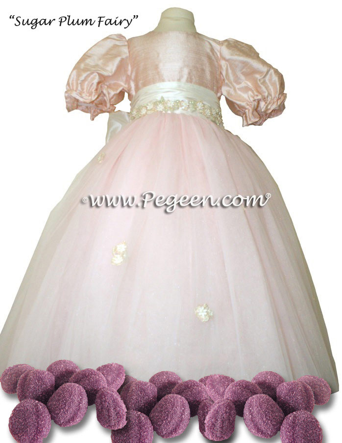 Ballet Pink silk dress for a Nutcracker Performance Style 702 by Pegeen
