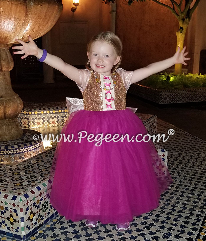 Rapunzel style flower girl dress with Cinderella Bow