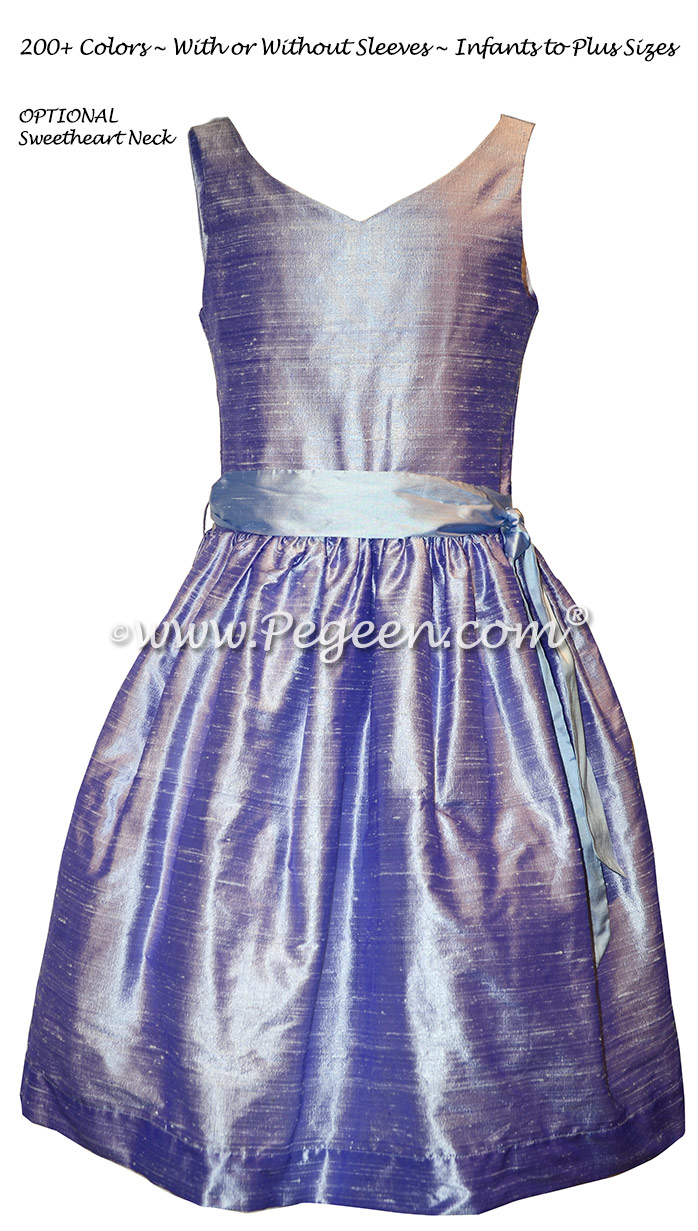 Lilac and Wisteria Silk Jr. Bridesmaids dress Style 308