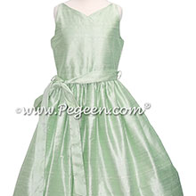 Spring Green Silk Jr Bridesmaids Dress