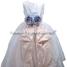Petal Pink and White Organza custom silk flower girl dresses