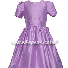 Amethyst (purple) custom silk flower girl dress style 318