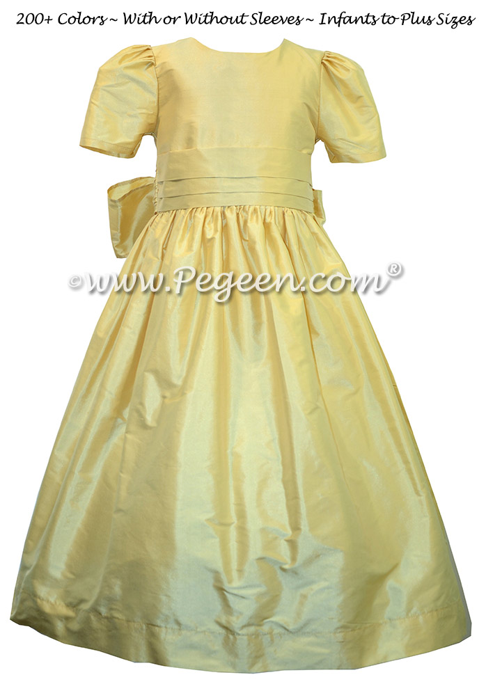Dandelion Yellow Silk flower girl dresses - Style 318
