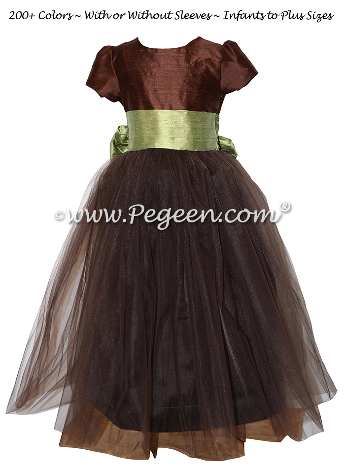 sage color flower girl dresses