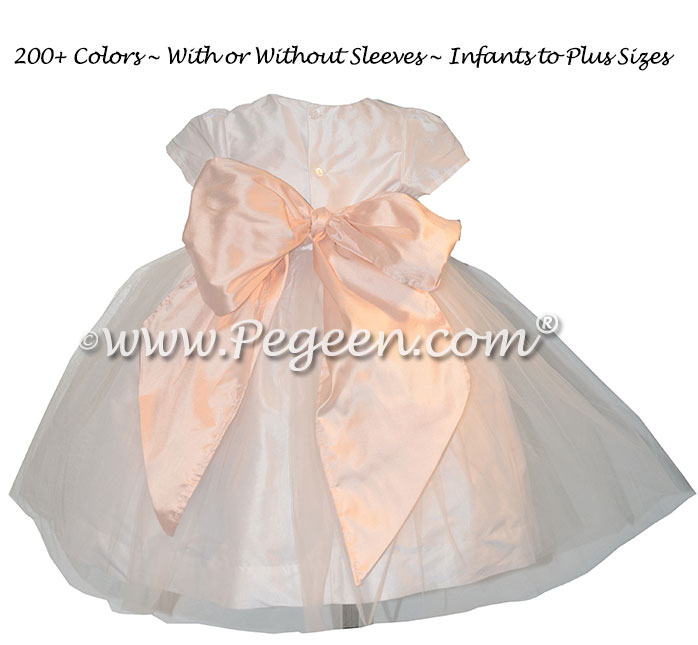Petal Pink and New Ivory flower girl dress Style 359