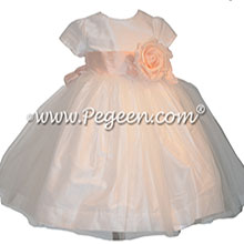 Petal Pink and New Ivory flower girl dress Style 359