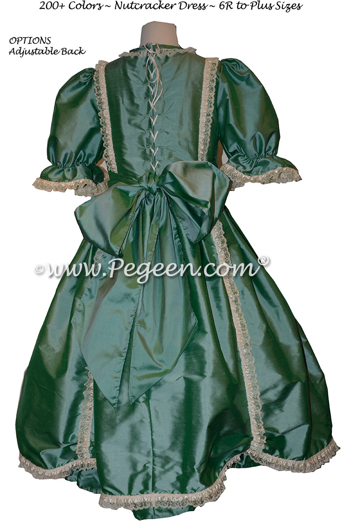 Blue Green Victorian Styled - Silk Clara Costume and Party Scene dresses