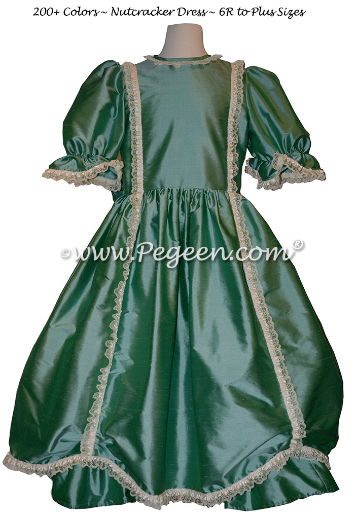 Blue Green Victorian Styled - Silk Clara Costume and Party Scene dresses