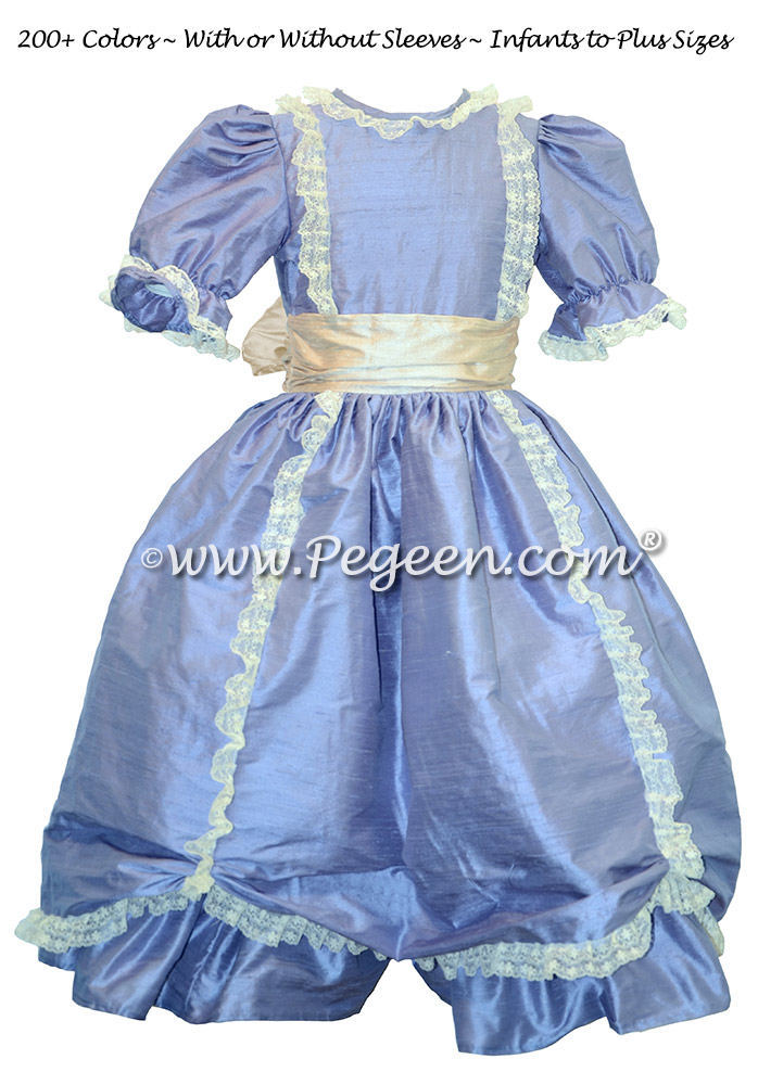 Periwinkle Victorian Style - Silk flower girl dresses | Pegeen