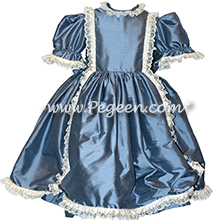 Victorian Style Silk Dress for Nutcracker Party Scene and Clara Costume in French Blue