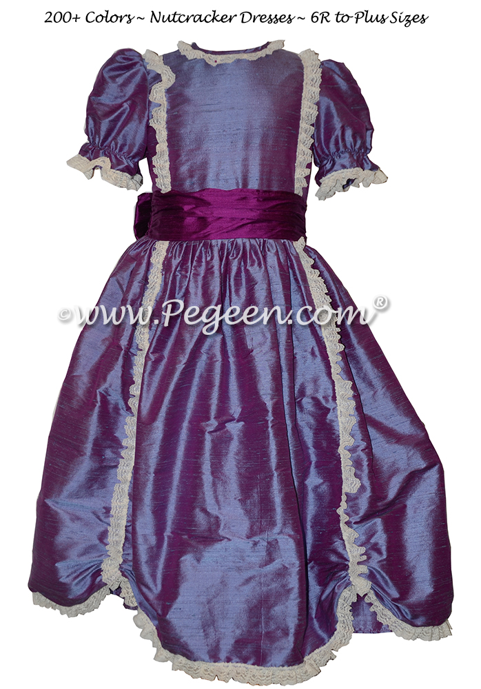 Razzleberry (purple) silk Victorian-style Nutcracker Dress for Nutcracker Performance