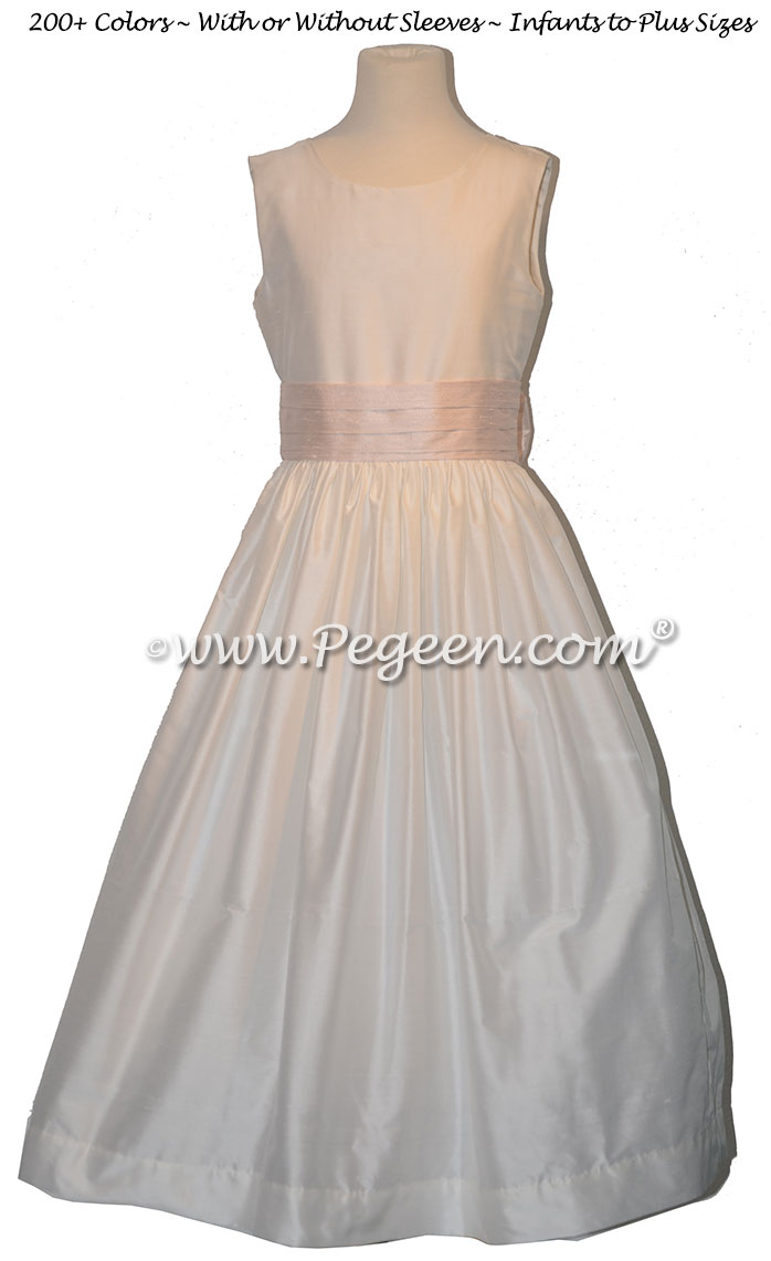 Baby Pink and White Flower Girl Dresses Classic Style 398