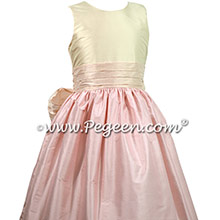 Shades of Pink Silk flower girl dresses