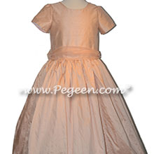 Pink Silk and Organza Silk Classic Flower Girl Dress