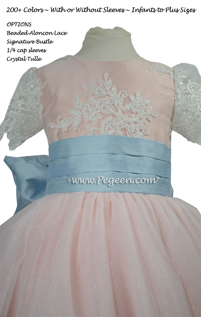 Petal pink and blue tulle Pegeen Signature Dress