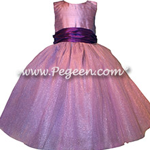 Amethyst Purple and Deep Plum Custom Silk flower girl dresses