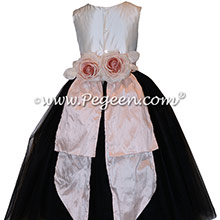 Black and Pink Tulle and Silk flower girl dresses