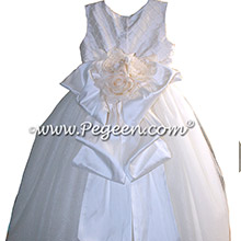 White Silk and Pearled First Communion dresses