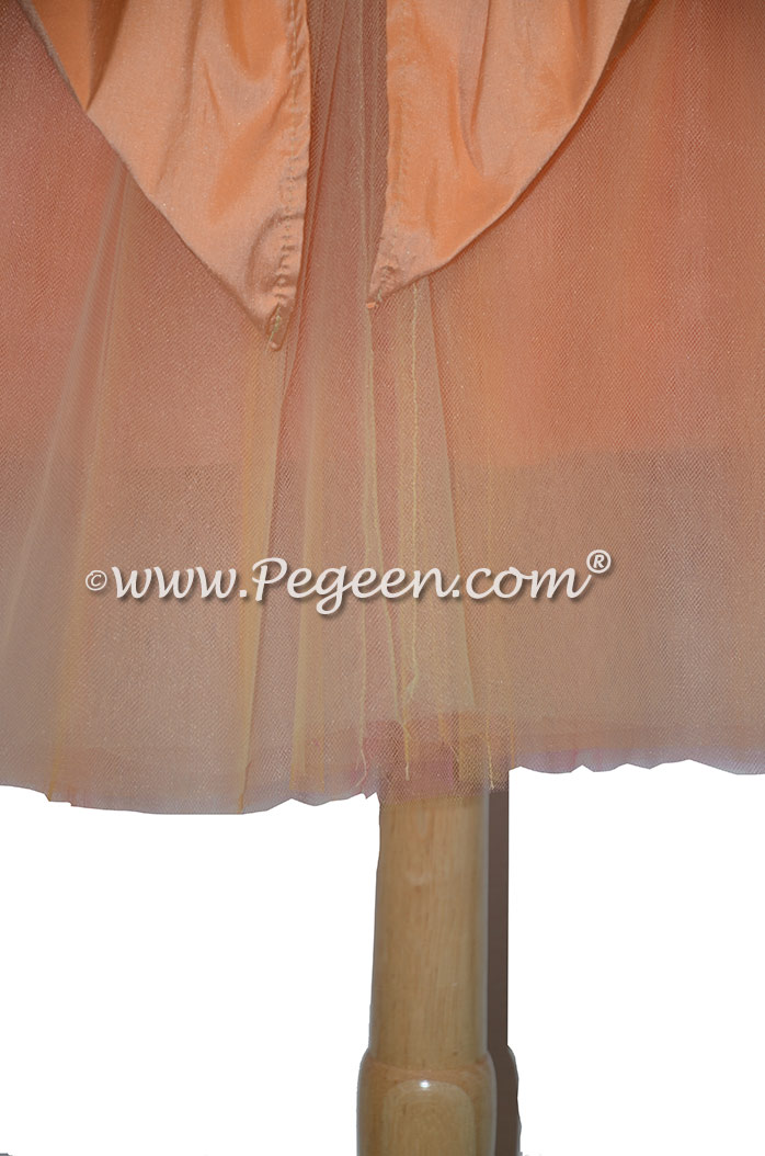 Sunset Cotillion or Couture Topaz Fairy Flower Girl Dress w/Tulle, Drop crystal tulle and crystal jewels