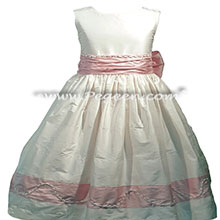 Petal Pink and White Flower Girl Dresses with Custom Trim