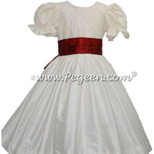 Nutcracker Costume with Pearl Detail Bodice in ivory and claret red
