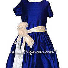 Blue Indigo silk Jr Bridesmaids dresses
