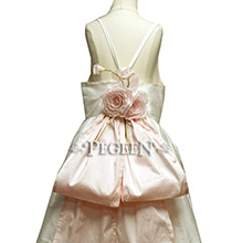 Pink and white silk Jr Bridesmaids dress