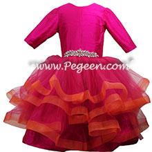 Bat Mitzvah Hot Pink and Orange Dress Style 435