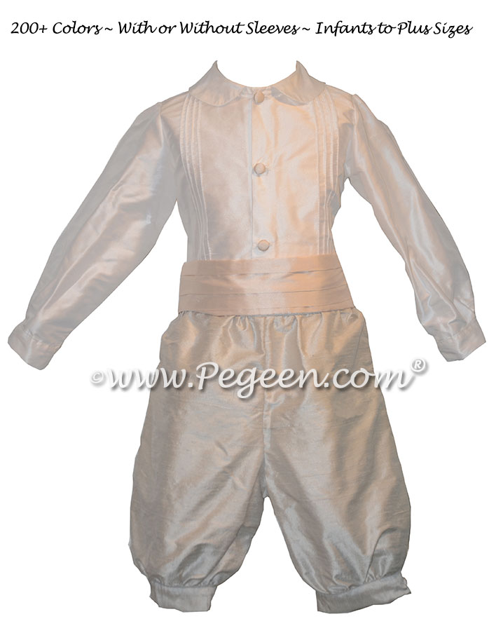 Style 511 Boys Ring Bearer Suit in New Ivory and Champagne Pink