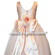 Swarovski Crystals and Pink Tulle and silk couture flower girl dresses