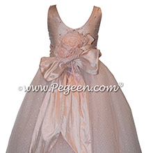 Swarovski Crystals and Glitter Tulle Silk Couture flower girl dresses - Style 695
