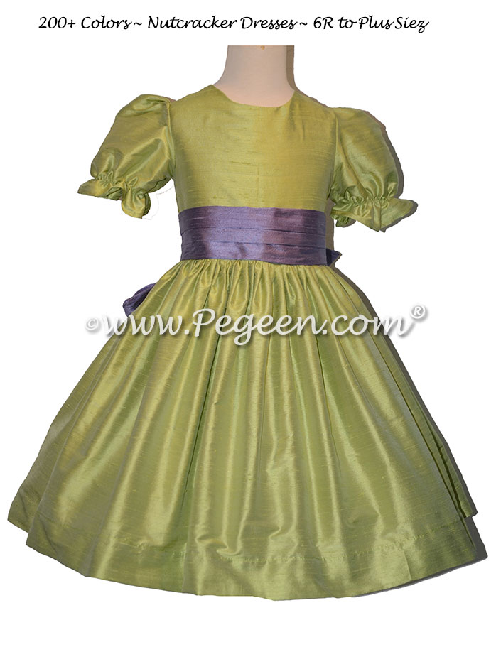 Apple Green and Periwinkle nutcracker, Clara or Christmas Holiday Flower Girl Dresses