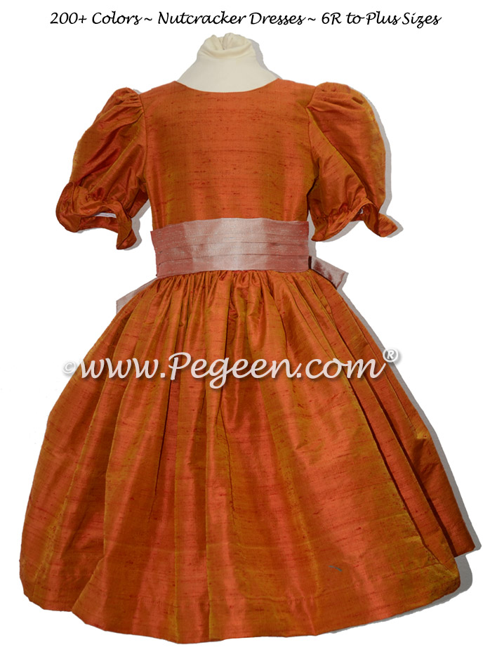 Tangerine and Toffee nutcracker, Clara or Christmas Holiday Flower Girl Dresses