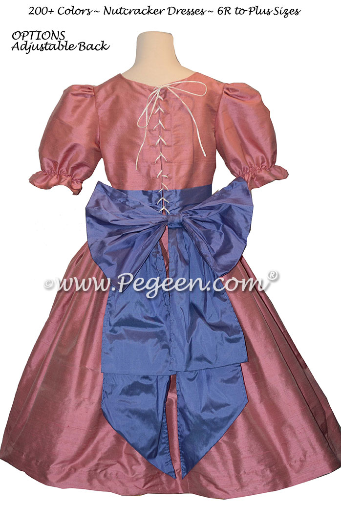 Blueberry and watermelon silk dress used for the Party Scene Dancers in The Nutcracker