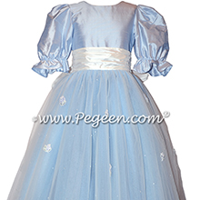 Cloud Blue Flower Girl Dress - Style 702