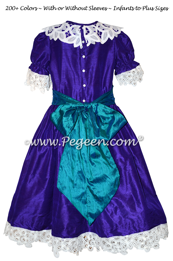 Peacock Blue and Royal Purple Clara Nutcracker Party Scene Dress Style 708 by Pegeen