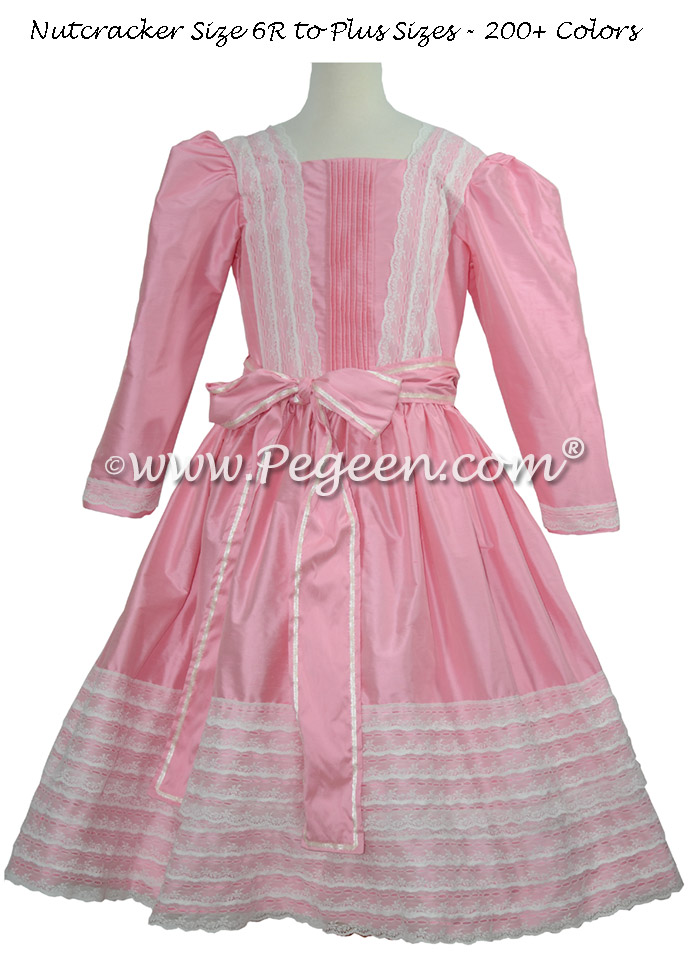 Gumdrop Pink and Lace Clara Nutcracker Party Scene Dress by Pegeen