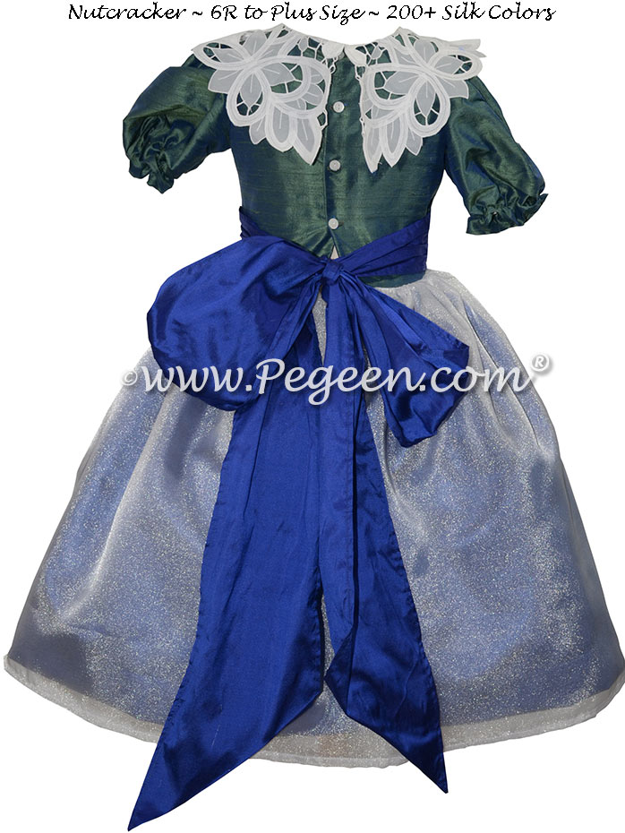 Custom Jade Green and Sapphire Blue Nutcracker Dress Style 718 | Pegeen