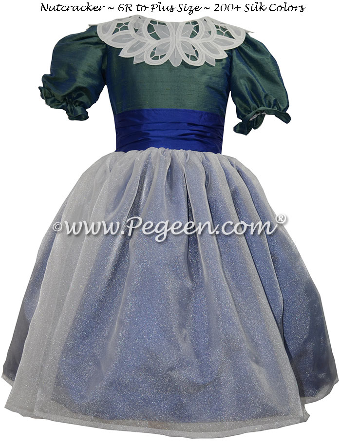 Custom Jade Green and Sapphire Blue Nutcracker Dress Style 718 | Pegeen