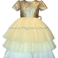 Gold sequins holiday ombre flower girl dress