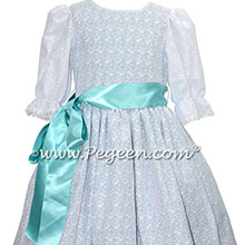 White and tiffany blue dress for Clara in The Nutcracker Ballet