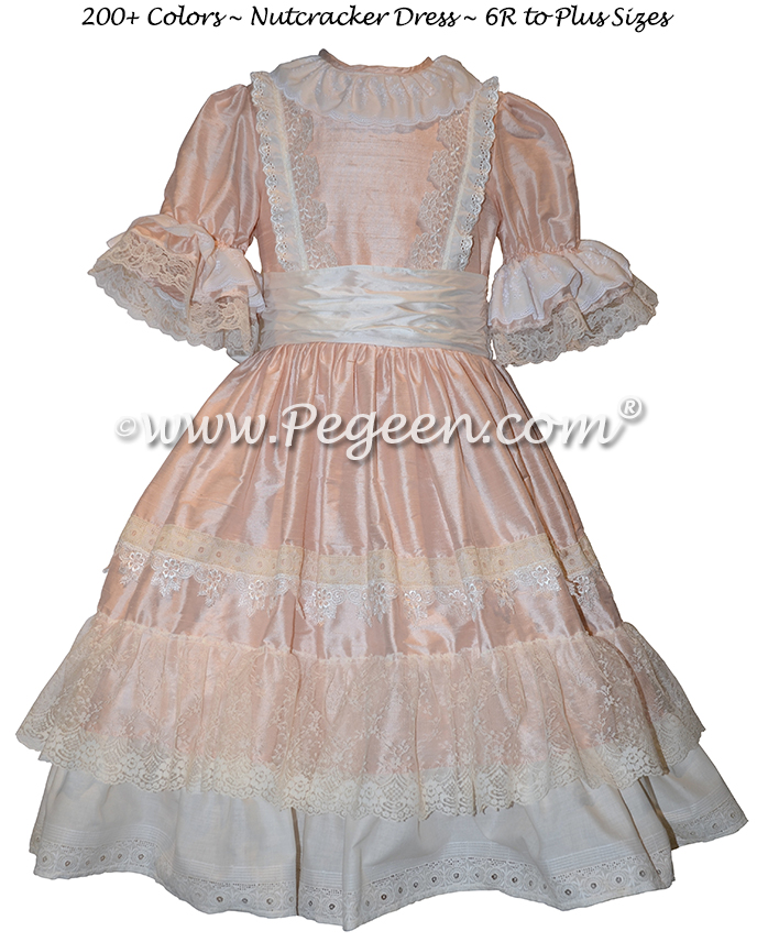 Creme and Pink Nutcracker Ballet Party Scene Dresses - Style 723