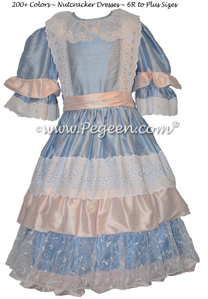 Nutcracker Party Scene Dress in Blue and Pink Style 723