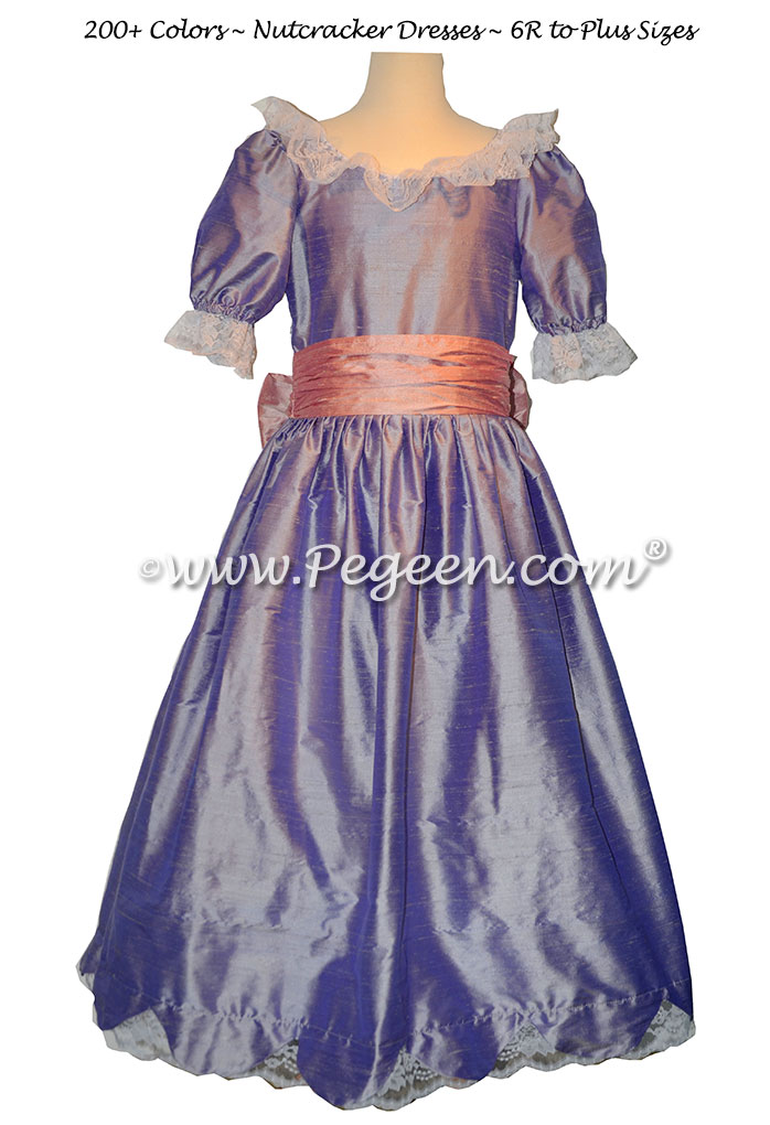 Victorian Lilac and Mauve Silk Nutcracker Dress for Clara and the Party Scene Style 724